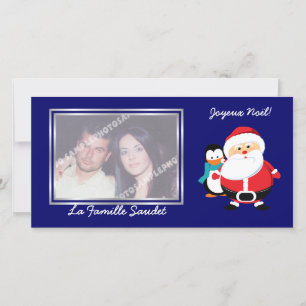 Pour Fêtes Annuelles Père Noël et Manchot Santa Claus cartes photo