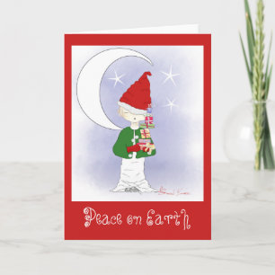 Pour Fêtes Annuelles Père Noël Little Helper Cartes de voeux