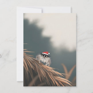 Pour Fêtes Annuelles Petite araignée sauteuse sur cartes de Noël