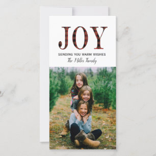 Pour Fêtes Annuelles Plaid Joy Cartes photos de vacances (4x8)