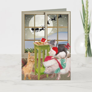 Pour Fêtes Annuelles Pot Ventre Cochon Noël Cartes de souhaits