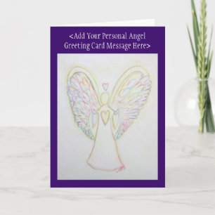 Pour Fêtes Annuelles Rainbow Hearts Angel Cartes de voeux personnalisée