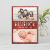 Pour Fêtes Annuelles Réjouissez-vous sur Red Wood | Cartes de Noël mult (Debout devant)