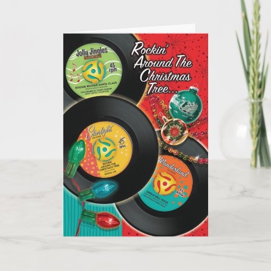 Pour Fêtes Annuelles Rockin' Autour Des Cartes De Noël Des Arbres De No (Devant)