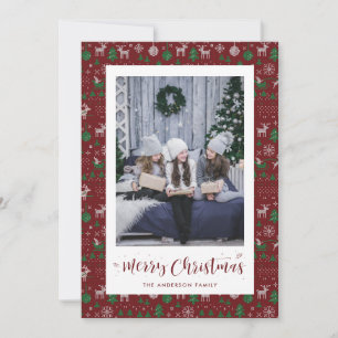 Pour Fêtes Annuelles Rouge Vert blanc Vilain Sweat Photo Cartes de Noël