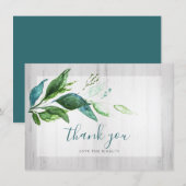 Pour Fêtes Annuelles Rustique Aquarelle Verdure Merci Cartes (Devant / Derrière)