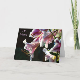 Pour Fêtes Annuelles Salut Maman ! cartes personnalisées Pink Lilies Pâ