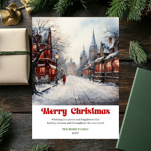 Pour Fêtes Annuelles Scène hivernale rustique moderne cartes ludiques e