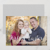 Pour Fêtes Annuelles Script classique Cartes photos de Pâques couleur m (Devant / Derrière)