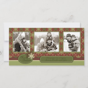Pour Fêtes Annuelles Trio traditionnel de cartes photos de Noël