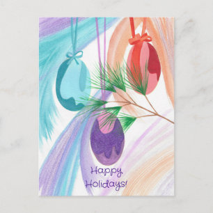 Pour Fêtes Annuelles Trois cartes de vœux de Noël Boules de Noël