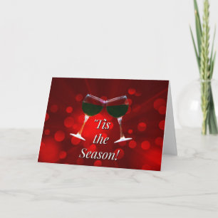 Pour Fêtes Annuelles Vin festif Thème Tis the Season Cartes de fin de a