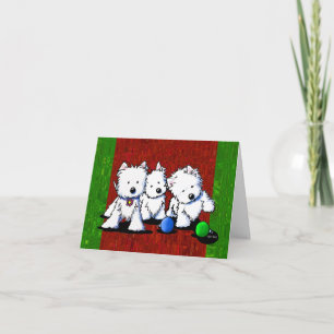 Pour Fêtes Annuelles Westie Terrier Trio Cartes de Noël