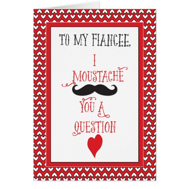 Pour Fiancée Mustache Saint Valentin Coeurs rouges (Devant)