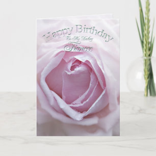 Pour Fiancée, une carte d'anniversaire avec une ro
