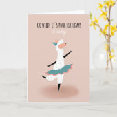 Pour Girl Cute Dancing Llama 8e Anniversaire Carte (Fleur jaune)