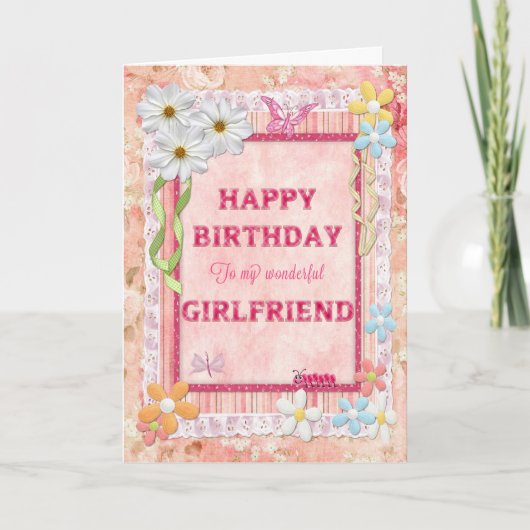 Pour Girl friend, carte d'anniversaire de l'artisa (Devant)