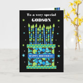 Pour Godson Birthday Cake avec carte de bougies (Fleur jaune)