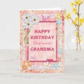 Pour grand-mère, carte d'anniversaire artisanale (Fleur jaune)