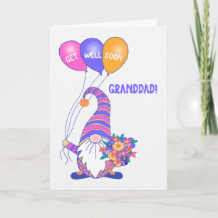 Pour Grand-Père Obtenez Bien Gnome Balloons Carte 