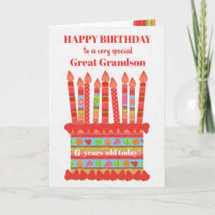 Pour Great Grandson Custom Age Carte de gâteau d'a