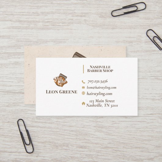 Pour Gro Barber Carte de visite (Devant/Arrière en situation)