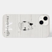 Pour iPhone 14 Beige minima moderne Monogramme initial Nom Coque (Verso (horizontal))