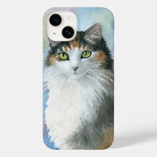 Pour iPhone 14 Calico Cat 572 Tortie Tortoise coque bleu