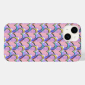 Pour iPhone 14 Coeurs sur les coeurs Motif psychédélique coque ip (Verso (horizontal))