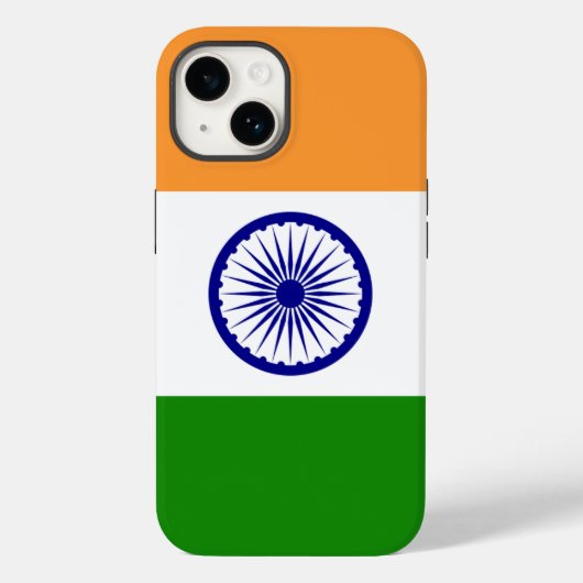Pour iPhone 14 Coque Apple patriotique-Mate, Drapeau indien Coque (Verso)