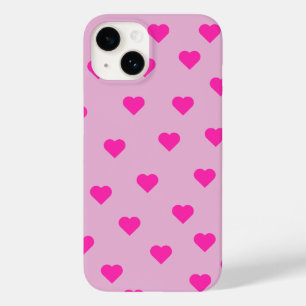 Pour iPhone 14 Coque de téléphone à motif de coeurs roses mignons