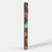 Pour iPhone 14 Coque Feuille moderne Mint Green Orange et violet- (Verso / Droite)