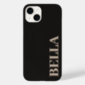 Pour iPhone 14 Coque moderne noir initial minimal contemporain (Verso)
