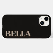 Pour iPhone 14 Coque moderne noir initial minimal contemporain (Verso (horizontal))