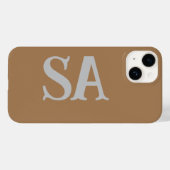 Pour iPhone 14 Coque moderne noir initial minimal contemporain (Verso (horizontal))