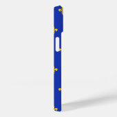 Pour iPhone 14 Coque téléphone Bleu Roi avec Fleur de Lys Or (Verso / Droite)