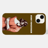 Pour iPhone 14 Deux coeurs connectés| Restez ensemble Coque de de (Verso (horizontal))