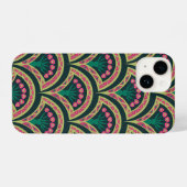 Pour iPhone 14 motif vert en forme de coque (Verso Horizontal)