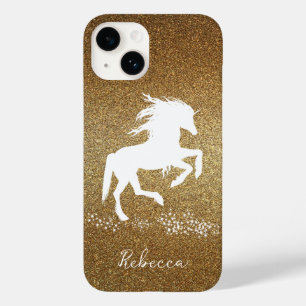 Pour iPhone 14 Parties scintillant d'or Unicorn Coque-Mate coque