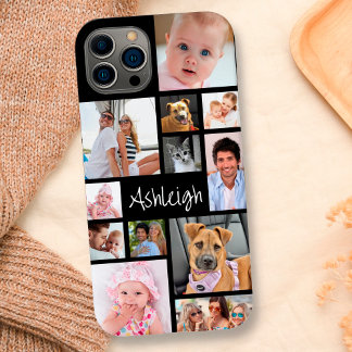 Pour iPhone 14 Personnalisé 12 Photo Collage de votre Coque coule
