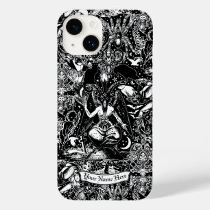 Pour iPhone 14 Personnalisé Goth Baphomet Satanic gothique Coque