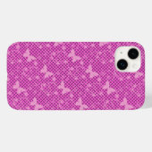Pour iPhone 14 Plus Papillons rose dentelle Samsung Galaxy Coque (Verso (horizontal))