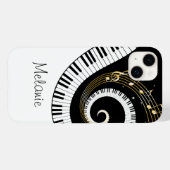 Pour iPhone 14 Plus Piano Keys et Gold Music Notes Galaxy Coque (Verso (horizontal))