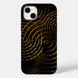 Pour iPhone 14 Plus Symbole celtique de la spirale or Coque métallique