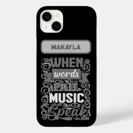 Pour iPhone 14 Plus Téléphone cadeau de devis de musique / coque ipad