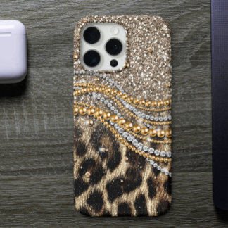 Pour iPhone 14 Pro Belle Tendance Leopard Faux Poster de animal Coque