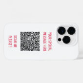 Pour iPhone 14 Pro Code QR personnalisé Info Texte Cadeau coque iphon (Verso (horizontal))