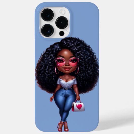 Pour iPhone 14 Pro Max Chibi Black Girl Ipone Coque (Verso)