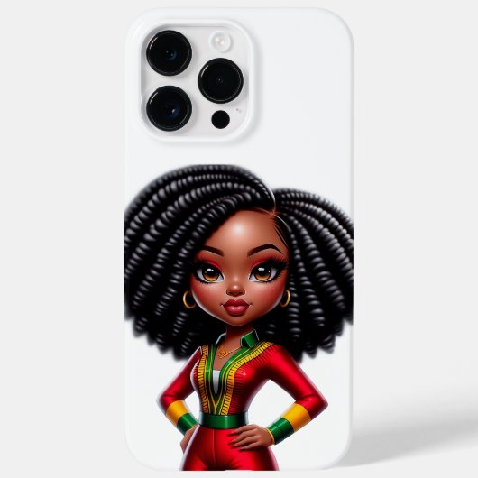 Pour iPhone 14 Pro Max Chibi Black Girl Ipone Coque (Verso)