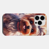 Pour iPhone 14 Pro Max Yorkie Coque (Verso Horizontal)